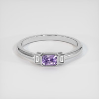 0.56 Ct. Sapphire Ring, 18K White Gold 1