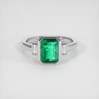1.49 Ct. Emerald Ring, 18K White Gold 1