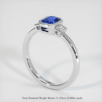 0.99 Ct. Sapphire Ring, 18K White Gold 2
