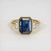 4.27 Ct. Blue Sapphire Ring, 10K Yellow Gold 1