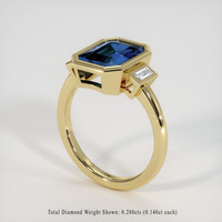 4.27 Ct. Blue Sapphire Ring, 10K Yellow Gold 2