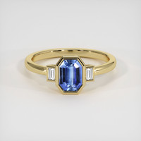1.15 Ct. Blue Sapphire Ring, 10K Yellow Gold 1