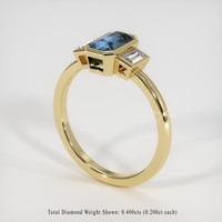 2.01 Ct. Greenish Blue Sapphire Ring, 10K Yellow Gold 2