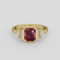 1.98 Ct. Red Rhodolite Garnet Ring, 14K Yellow Gold 1