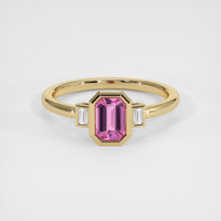 1.04 Ct. Pink Sapphire Ring, 14K Yellow Gold 1