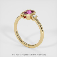 1.04 Ct. Pink Sapphire Ring, 14K Yellow Gold 2