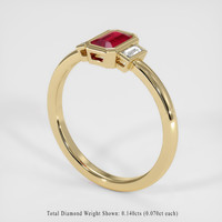 0.48 Ct. Ruby Ring, 14K Yellow Gold 2