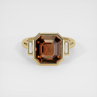 5.02 Ct. Orangish Brown Sapphire Ring, 14K Yellow Gold 1