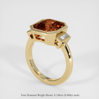 5.02 Ct. Orangish Brown Sapphire Ring, 14K Yellow Gold 2