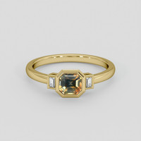 1.12 Ct. Bi Color Sapphire Ring, 14K Yellow Gold 1