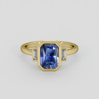 2.63 Ct. Blue Sapphire Ring, 14K Yellow Gold 1