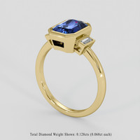 2.63 Ct. Blue Sapphire Ring, 14K Yellow Gold 2