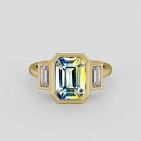 3.84 Ct. Bi Color Sapphire Ring, 14K Yellow Gold 1