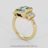 3.84 Ct. Bi Color Sapphire Ring, 14K Yellow Gold 2