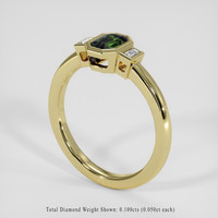 0.63 Ct. Bluish Green Sapphire Ring, 14K Yellow Gold 2