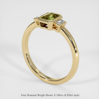 0.60 Ct. Greenish Yellow Sapphire Ring, 14K Yellow Gold 2