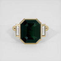 7.51 Ct. Green Sapphire Ring, 14K Yellow Gold 1