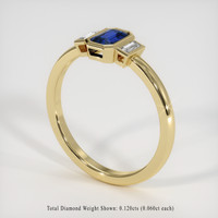0.69 Ct. Blue Sapphire Ring, 18K Yellow Gold 2