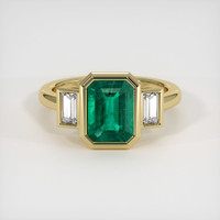 1.97 Ct. Emerald Ring, 18K Yellow Gold 1