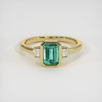 1.11 Ct. Emerald Ring, 18K Yellow Gold 1