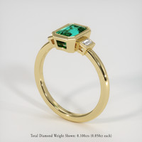 1.11 Ct. Emerald Ring, 18K Yellow Gold 2
