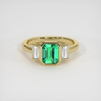 1.04 Ct. Emerald Ring, 18K Yellow Gold 1