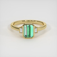 1.08 Ct. Emerald Ring, 18K Yellow Gold 1