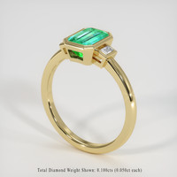 1.08 Ct. Emerald Ring, 18K Yellow Gold 2