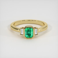 0.60 Ct. Emerald Ring, 18K Yellow Gold 1