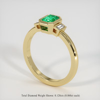 0.60 Ct. Emerald Ring, 18K Yellow Gold 2