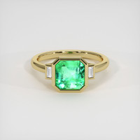 2.50 Ct. Emerald Ring, 18K Yellow Gold 1