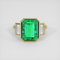 4.40 Ct. Emerald Ring, 18K Yellow Gold 1