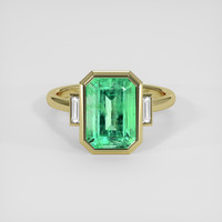 3.50 Ct. Emerald Ring, 18K Yellow Gold 1