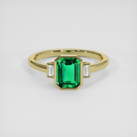 1.54 Ct. Emerald Ring, 18K Yellow Gold 1