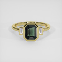 2.04 Ct. Green Sapphire Ring, 18K Yellow Gold 1