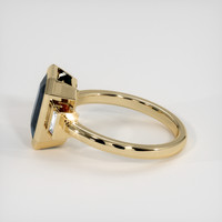3.06 Ct. Greenish Blue Sapphire Ring, 18K Yellow Gold 4