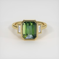 5.05 Ct. Green Sapphire Ring, 18K Yellow Gold 1