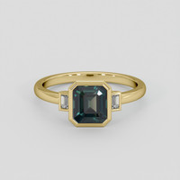 1.65 Ct. Green Sapphire Ring, 18K Yellow Gold 1