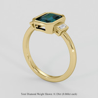 1.53 Ct. Bluish Green Sapphire Ring, 18K Yellow Gold 2