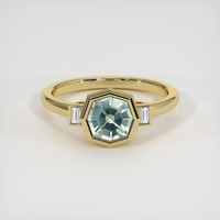 1.58 Ct. Bluish Green Sapphire Ring, 18K Yellow Gold 1