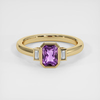 1.37 Ct. Purple Sapphire Ring, 18K Yellow Gold 1