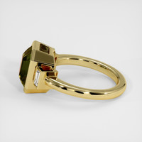 4.07 Ct. Greenish Brown Sapphire Ring, 18K Yellow Gold 4