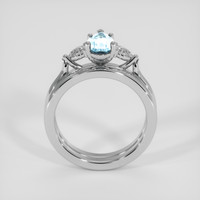 0.83 Ct. Blue Aquamarine Ring, Silver 3