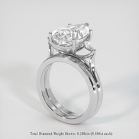 8.03 Ct. White Sapphire Ring, 18K White Gold 2