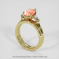 2.52 Ct. Padparadscha Sapphire Ring, 18K Yellow Gold 2
