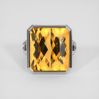 41.66 Ct. Orangish Yellow Precious Topaz Ring, Platinum 950 1