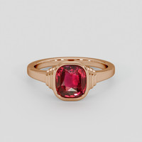 3.07 Ct. Purplish Red Ruby Ring, 14K Rose Gold 1