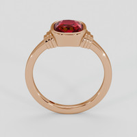 3.07 Ct. Purplish Red Ruby Ring, 14K Rose Gold 3