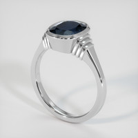5.33 Ct. Blue Sapphire Ring, 14K White Gold 2