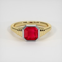 1.35 Ct. Ruby Ring, 14K White & Yellow 1